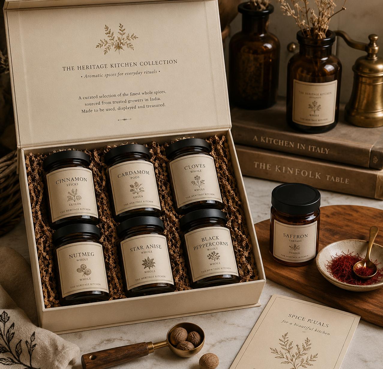 The Heritage Kitchen Collection gift box of whole spices